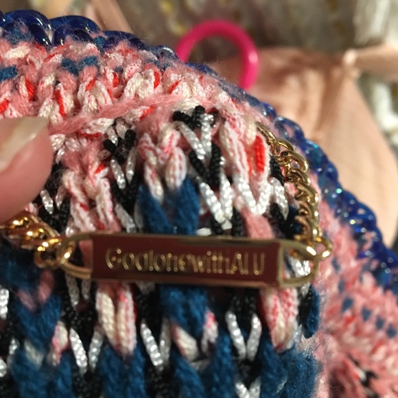 GoAloneWithALU Chunky Knit Pink Blue Cardigan - Picture 8 of 8